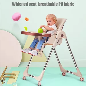 Baby High Chairs for Feeding with Wheels Baby Feeding Chair Table for Feeding Chair for Babies 6 Years Old Kids Highchair To Eat