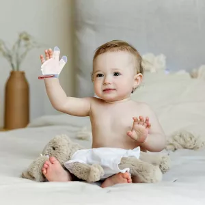 Baby Teething Gloves Nylon Half-Finger Baby Gloves Chewable Newborn Nursing Teether Infant Sucking Fingers Toy