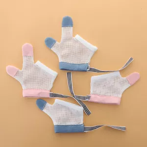 Baby Teething Gloves Nylon Half-Finger Baby Gloves Chewable Newborn Nursing Teether Infant Sucking Fingers Toy