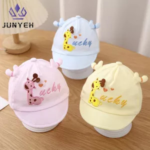 Cartoon Baby Hat Soft Spring Autumn Peaked Cap Lucky Giraffe Small Month Newborn Baby Baseball Cap For Kids 0-6 Month