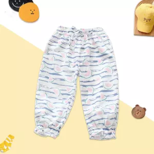 Children'S Comfortable Pants Spring And Summer Cartoon Printed Pants Baby Cow Rib Waist Elastic Casual Pants