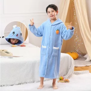 Children's bathrobe Children's cloak bath towel Cartoon hooded Boys Girls robe pajamas Wearable quick-drying towels