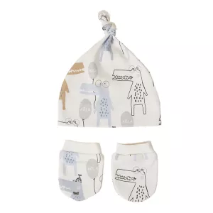 Cotton Baby Gloves Soft Anti Scratching Newborn Mittens Hat Set Baby Warm Bonnet Beanies Caps Newborn Gift