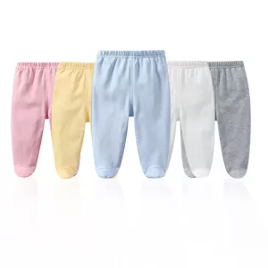 Cotton Newborn Baby Boy Girl Pants Solid Wrap Foot Long Trousers Casual Spring Autumn Toddler Leggings For Girls Boys 0-12Month