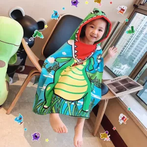 Cute Cartoon Baby Bath Towel Microfiber Hooded Beach Towel Newborn Cape Towels Soft Poncho Kids Bathing Stuff Infant Washcloth