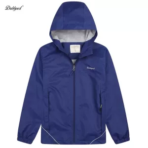 Dubbped Boys Jackets Outerwear Spring reflektion Girls Coat Autumn Children Hooded Windbreaker Kids Waterproof Hoodies Jacket