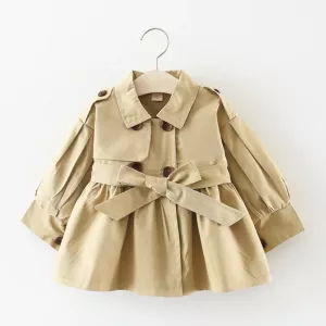 Fashion Baby Trench Coat Cotton Autumn Spring Baby Girl Clothes Kids Jackets for Girls Coats Infant Outerwears Clothing