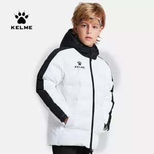KELME Kids Cotton Clothing Winter Long Jacket Sports Hooded Outwear Baby Children Windproof Warm Outdoor Cotton Coat 3883405