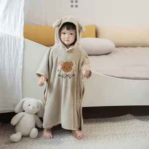 Kids Bathrobe Cartoon Animal Light Breathable Absorbent Hooded Bath Towel Children Skin Friendly Soft Shower Beach Towel