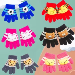 Knitting Thick Warm Kids Gloves Winter Soft Mittens Children Kid Full Finger Gloves Kids Glove Cute Toddler Warm Gloves 1-4Years