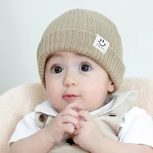Newborn Spring Hat Crochet Smiling Badge Infant Bonnet Baby Cap for Girls Boys Kids New Baby Spring Autumn And Winter