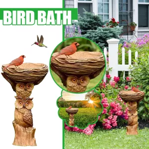 Ornament Resin Birdbath Polyresin Antique Garden Bird Bath For Home Garden Yard Outdoor Yard Statues