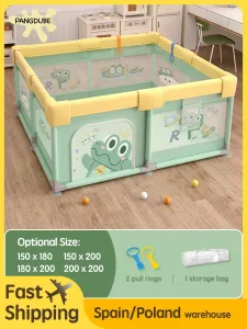 PANGDUBE Crocodile Baby Play Fence with Storage Bag & Hand Rings Playpen for Baby Playground Baby Ball Pool Children's Playpen