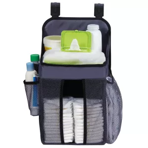 Playard Nursery Organizer &Diapers Organizer Baby Diaper Caddy Universal Fit for Hanging on All Playards Store Lotion Wet Wipe