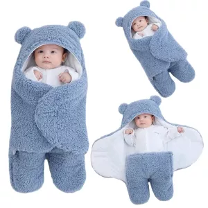 Soft Baby Sleeping Bag Warm Wrap Blankets Bedding Envelope Newborn Thicken Fleece Infant Sleepsack 0-6 Months