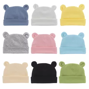 Soft Newborn Hat Baby Beanie Cotton Infant Bonnet Baby Cap for Girls Boys Kids Hats Newborn Photography Props Accessories 0-12M