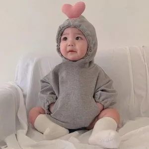 Spring Autumn Baby Girls Clothes Set Cotton Hoodie Patchwork Love Drawstring Romper Suit Skinny Pants Socks Toddler Outfits