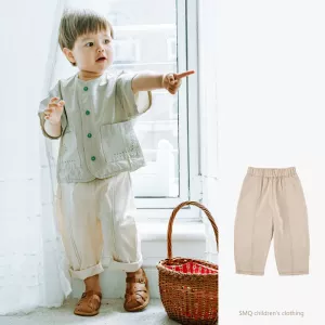 Spring Autumn baby boy girl Children Trousers for kids cotton Fashion Casual Long Pants for 1-6 Years straight Trousers