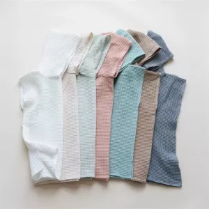 Toddler Baby Hooded Bath Towels Newborn Waffle 100% Cotton Soft Breathable Bathrobe Kids Beach Towels Boy GirI Infant Bath Robe