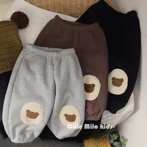 Winter Plush Baby Pants Bear Thicken Cotton Toddler Boys Girls Pants Warm Thickened Loose Casual Toddle Pants Newborn Clothes