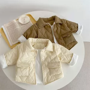 Winter Toddler Boys Girls Coat Single-breas Fashion Children Outerwear Fleece Thicken Warmth Baby Jacket 1-3 Years