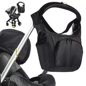 mommy storage bag for doona Stroller accessories portable diaper bag compatible with stroller black waterproof storage bag